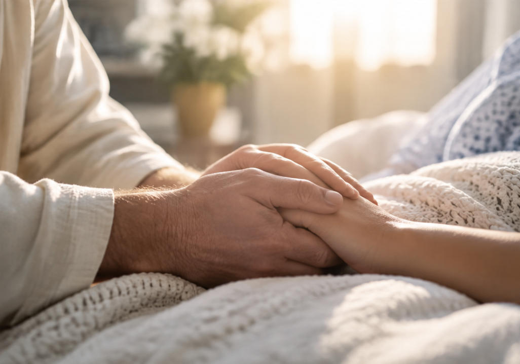 Prayer and healing — hands held together