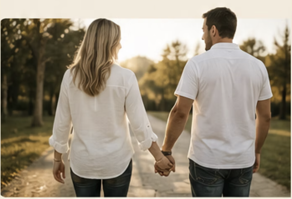 Couple walking together