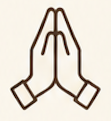 Folded hands prayer icon